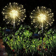 Illuminazione per Giardino a Energia Solare - Set di 2 Pezzi 120 LED Fiamme di Fuoco Esterno 8 Modelli Piastra Solare per Illuminazione Piscina Resistente all'Acqua Fiore dei Cavalieri Lampade Solari per Terrazza e Vasi di Fiori