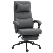 Sedia da Ufficio Ergonomica ad Altezza Regolabile con Braccioli e Poggiapiedi, 66x70x115-123 cm, Grigia