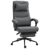 Sedia da Ufficio Ergonomica ad Altezza Regolabile con Braccioli e Poggiapiedi, 66x70x115-123 cm, Grigia