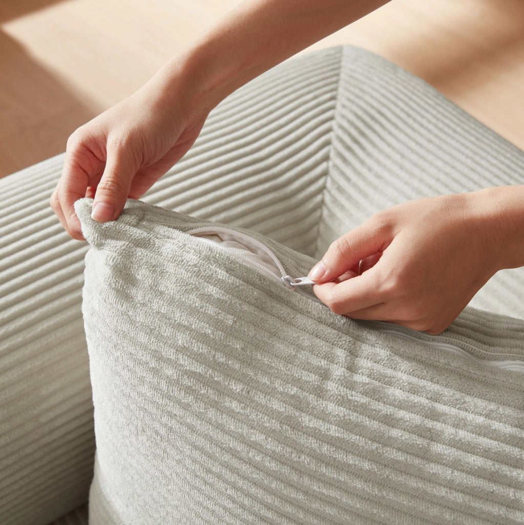 Sofa convertibile modulare in velluto beige