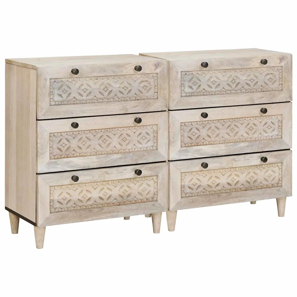 Credenza 2 pcs Bianco 120 x 33,5 x 75 cm 3310070