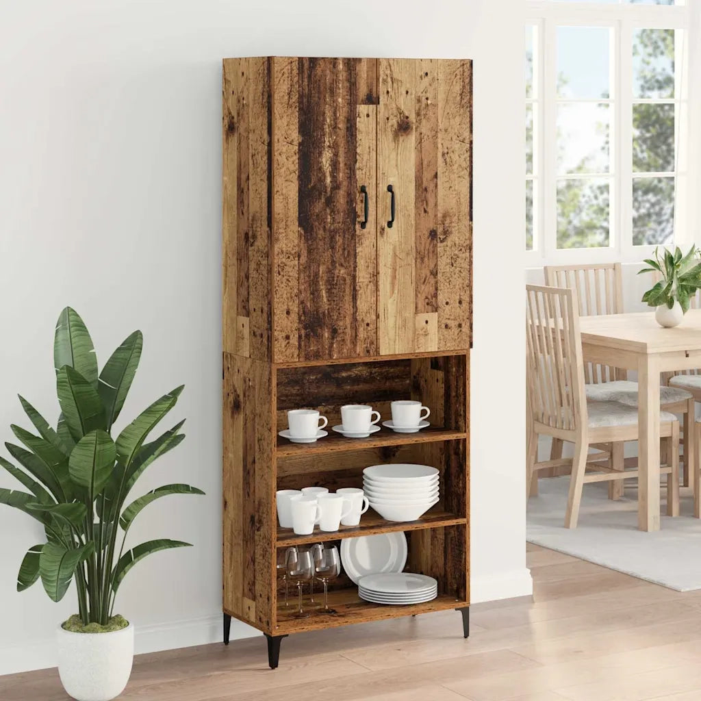 Credenza | Madia | Buffet da pranzo | Armadio da pranzo Legno vecchio 69,5 x 34 x 180 cm Legno multistrato