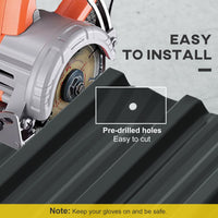 Set 12 Pannelli di Ricambio per Casette da Giardino 129x45 cm in Acciaio Zincato Grigio Scuro