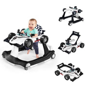 Primi passi 4 in 1 per neonati con altezza e velocit¨¤ regolabili, Primi passi a spinta con carillon con luci Bianco-Primi passi