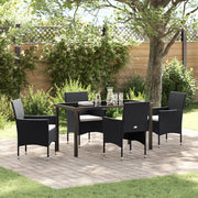 Set da Giardino da 5 Pezzi Neri in Polyrattan