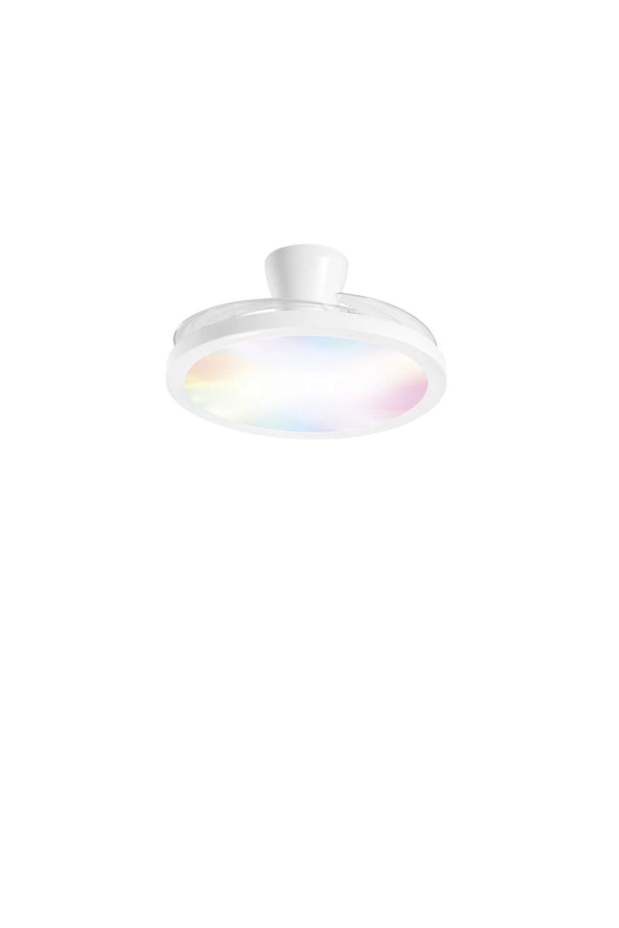 PLAFONIERA LED VENTILATORE CONDOR RETRATTILE BIANCO 46W 4050LM CCT DIMMER CON RGB DIGITALE CON TELECOMANDO RF INCLUSO 24X49CM