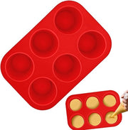 Muffiniera in silicone con superficie antiaderente per muffins e cupcakes - 6 fori