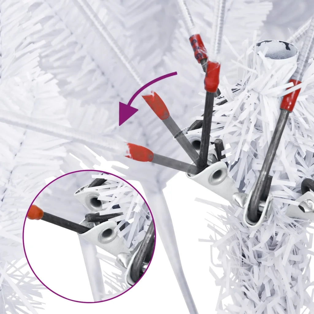 vidaXL Albero di Natale Artificiale Incernierato con Base Bianco 150cm