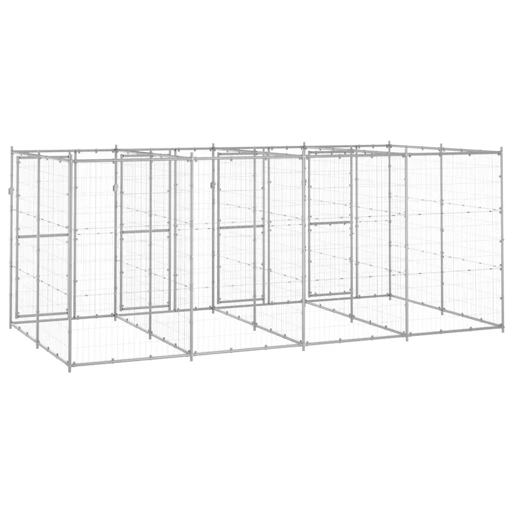 Gabbia per Cani da Esterno in Acciaio Zincato 9,68 m² 3082284