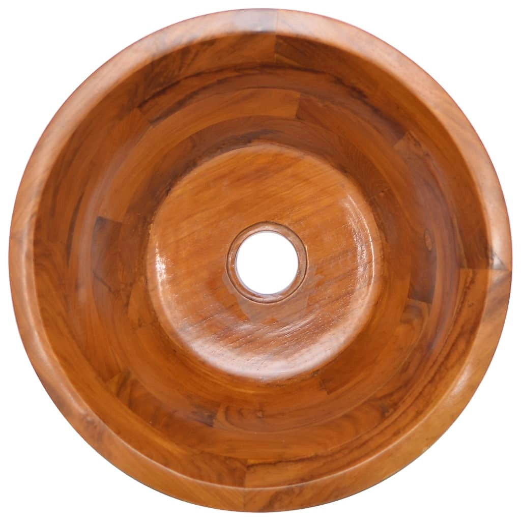Lavandino da bagno lavabo da appoggio lavabo da bagno lavabo da interno diametro 40 cm legno massello di teak 02_0002871