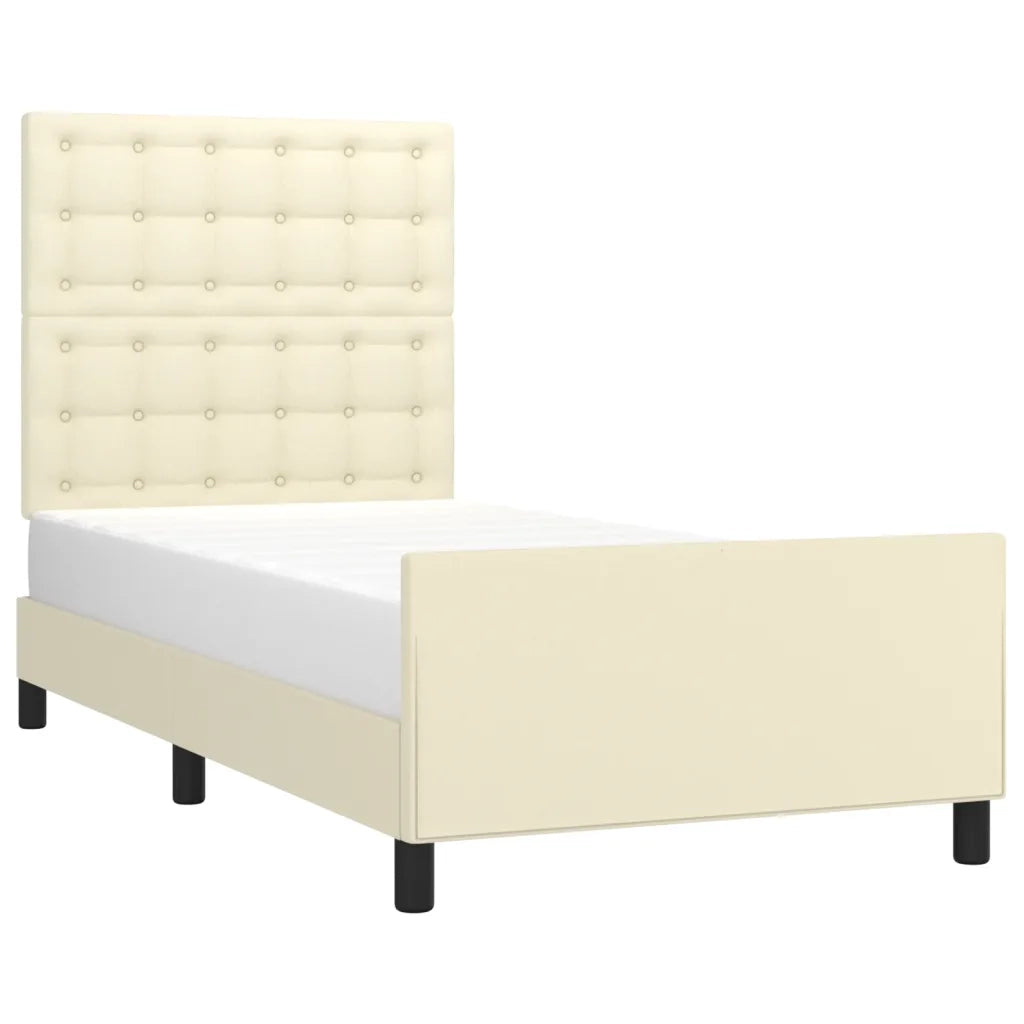 Giroletto con Testiera Crema 100x200 cm in Similpelle cod mxl 38088
