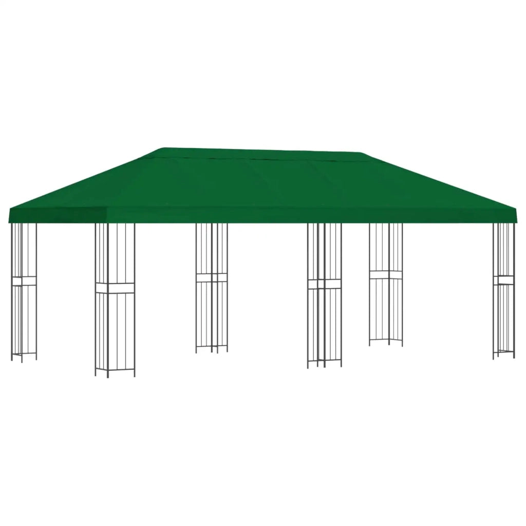 Gazebo con pareti laterali 6 x 3 m Verde Poliestere e Acciaio