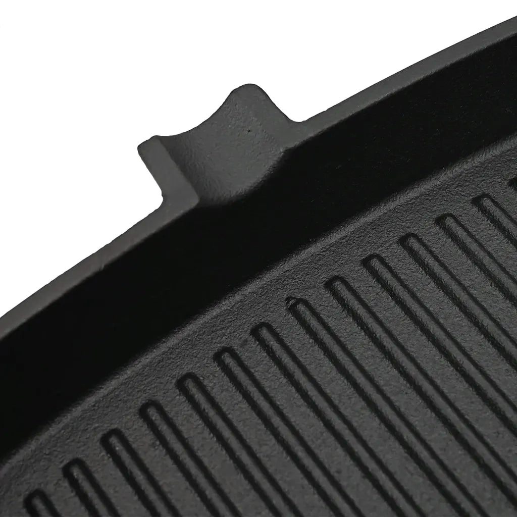 Padella Tegame Griglia in Ghisa con Manico in Legno 20x20 cm CFW5799372