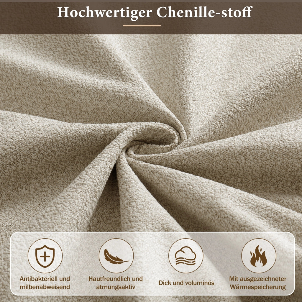 Letto daybed estraibile 90x200 cm con USB e Type-C; 2 cassetti; chenille beige