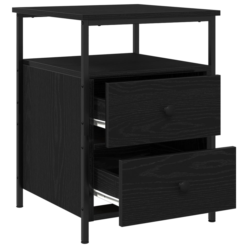 Comodini 2 pcs Nero Rovere 44x45x60 cm Legno ingegnerizzato