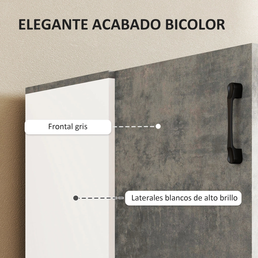 Consolle per Ingresso con Ripiano e Ante ¨C zephmum ¨C Grigio Cemento 80x37x80 cm
