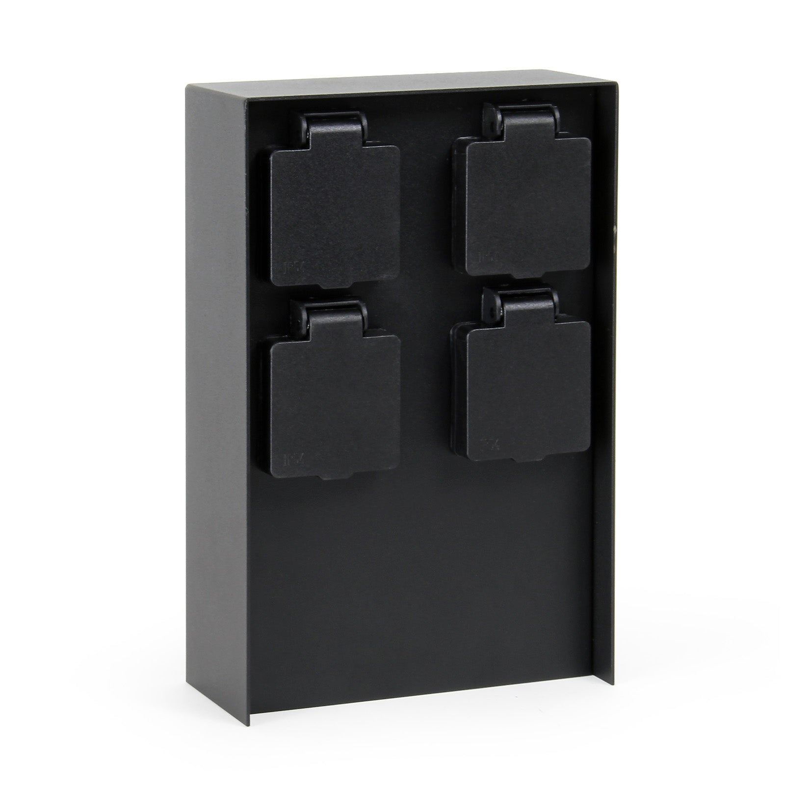 Presa multipla da giardino nera rettangolare con protezione IP44 Colonna a 4 prese per esterno