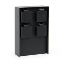 Presa multipla da giardino nera rettangolare con protezione IP44 Colonna a 4 prese per esterno