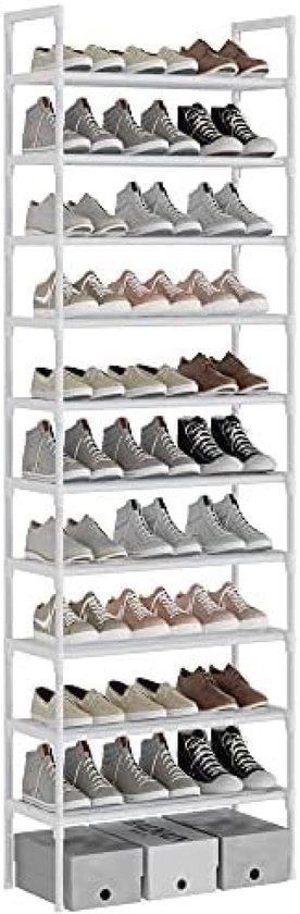 Scaffale per scarpe robusto con 10 livelli per 20-30 pair di scarpe, progetto spaziale risparmiatore