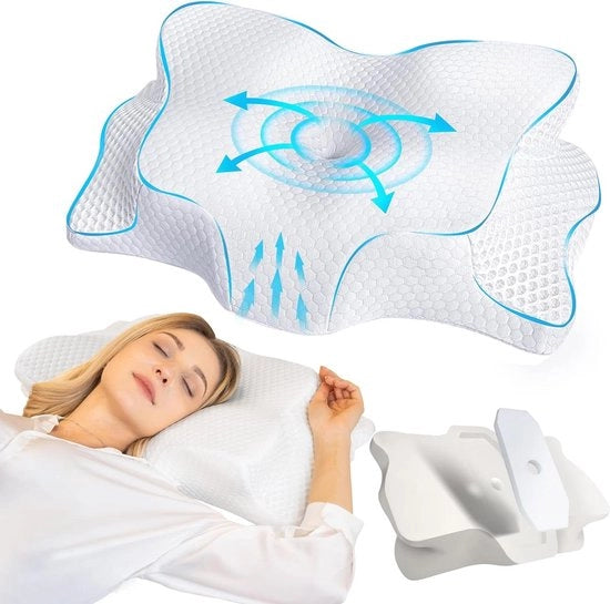 Cuscino per Lato Ergonomico Nekcuscino a Memoria di Spugna per Problemi al Collo per Personaggi a Lato