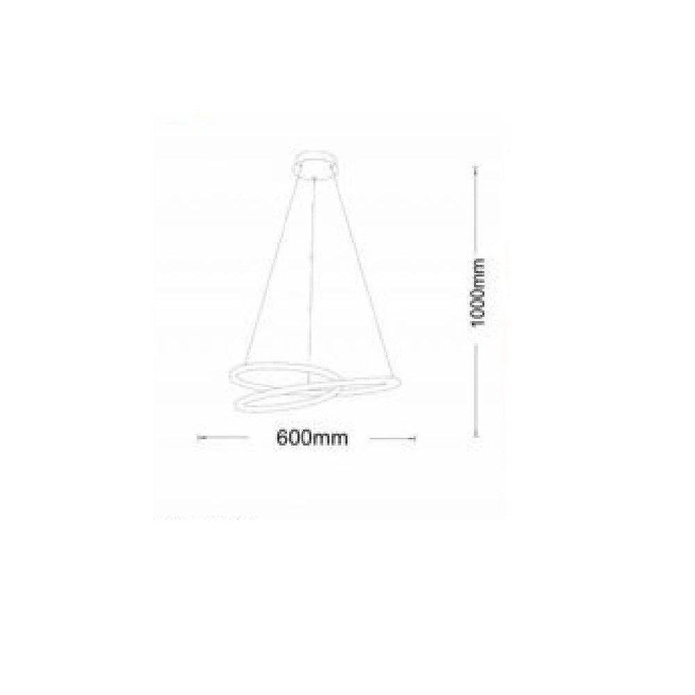 Trade Shop - Lampadario Moderno A Sospensione Led Striscia Continua 38w Luce 6500k 4000k B62-b -