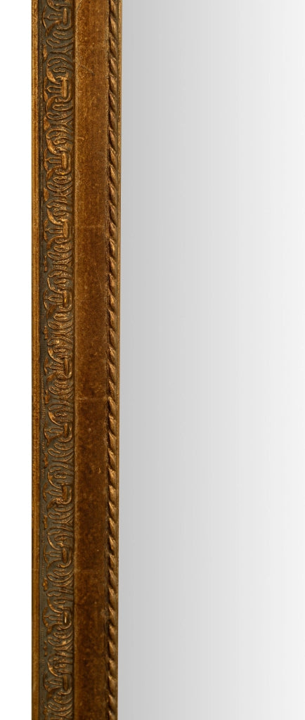 Biscottini Specchio Specchiera da parete e appendere verticale/orizzontale L50xPR4xH140 cm finitura foglia oro anticato