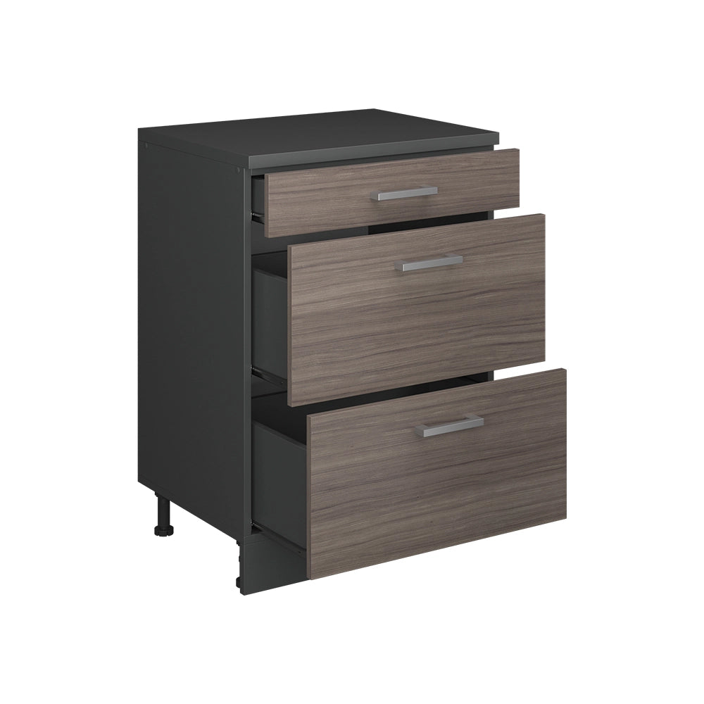 Mobile per mansarda Rion Grigio nobile/Antracite 60 x 83.8 cm senza inclinazione con 3 cassetti Vicco