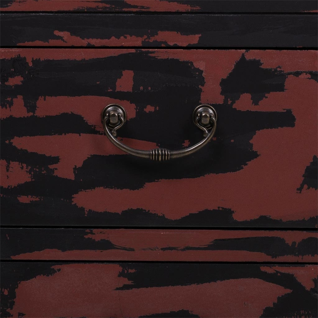 Mobile base in legno rosso 120x40x50h