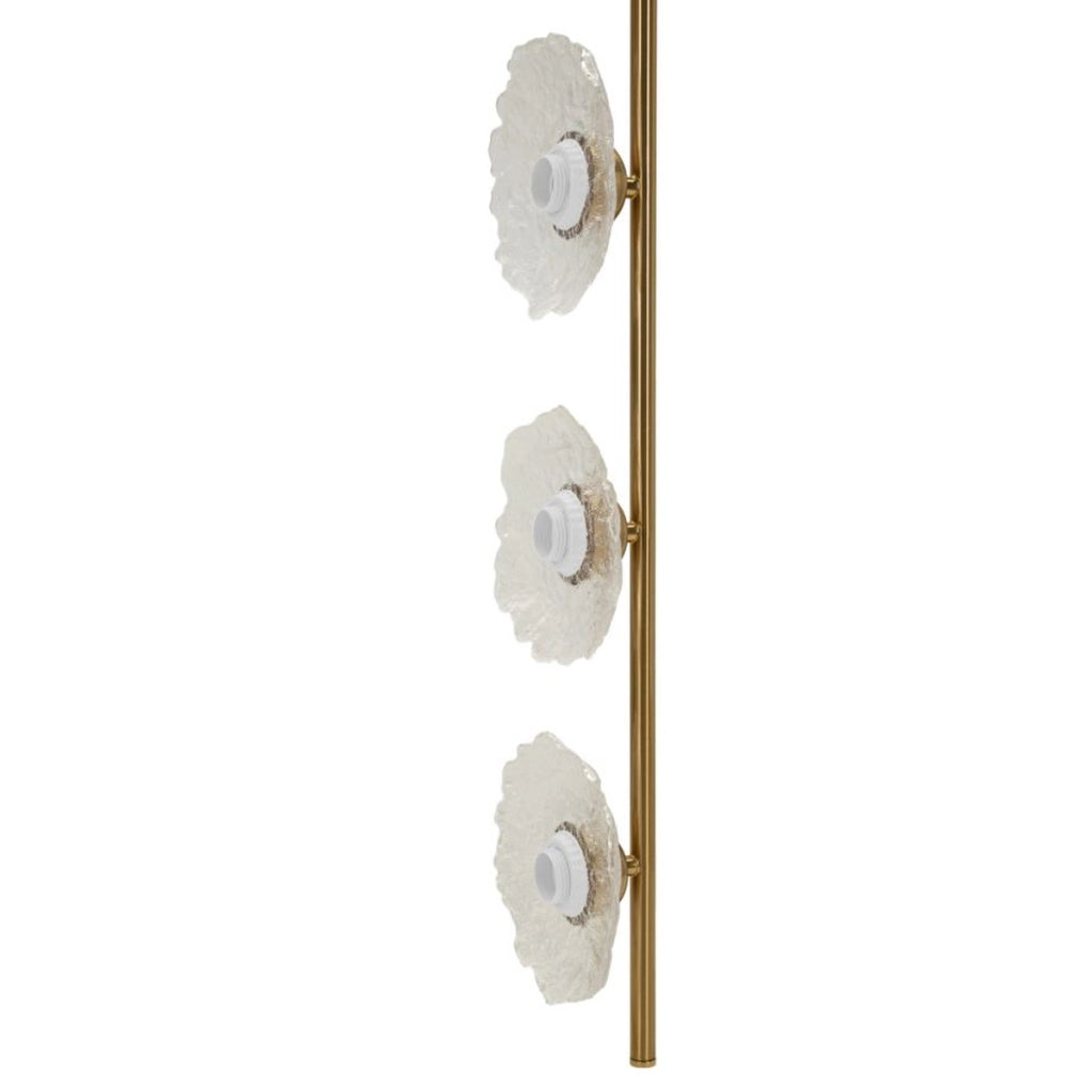 Lampadario verticale Emily in metallo oro e vetro