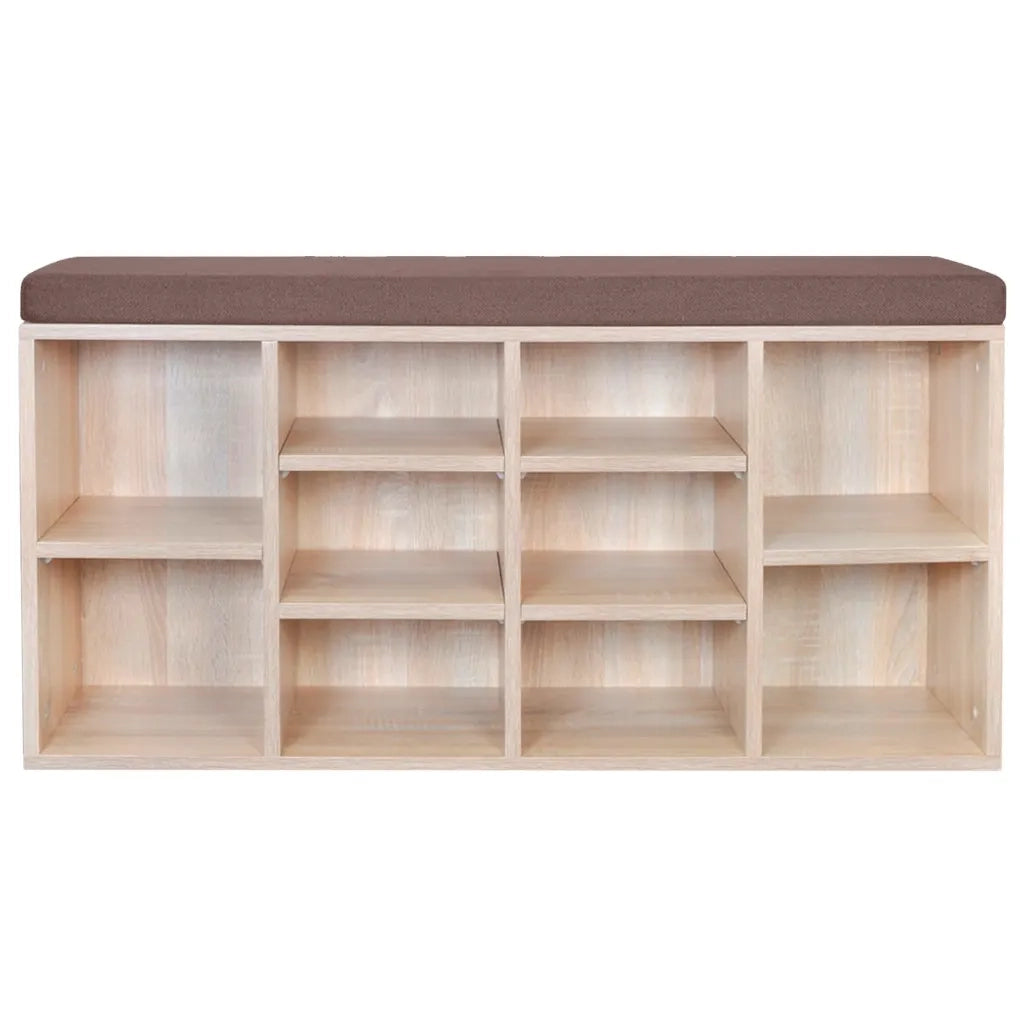 Panchina con Scarpiera con 10 Scomparti-Mobile per scarpe Colore Rovere