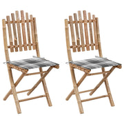 Sedie da Giardino Pieghevoli 2 pz con Cuscini in BambÃ¹ cod mxl 8102