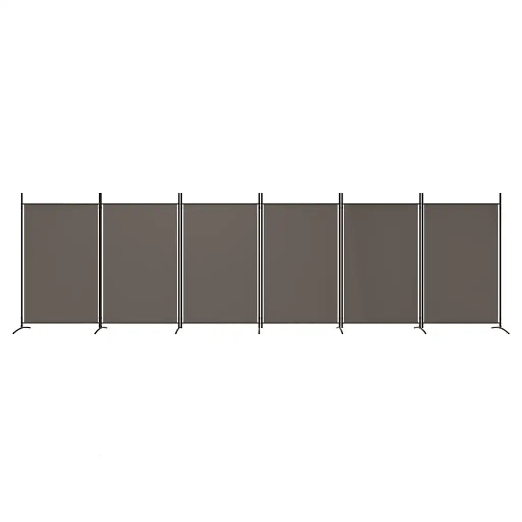 Divisorio Ambienti | Divider per stanze | Paravento a 6 Pannelli Antracite 520x180 cm Tessuto