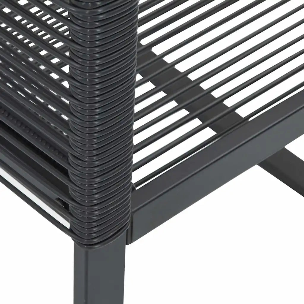 Sedie da Giardino 4 pz | Sedie da Esterno Nere in Polyrattan