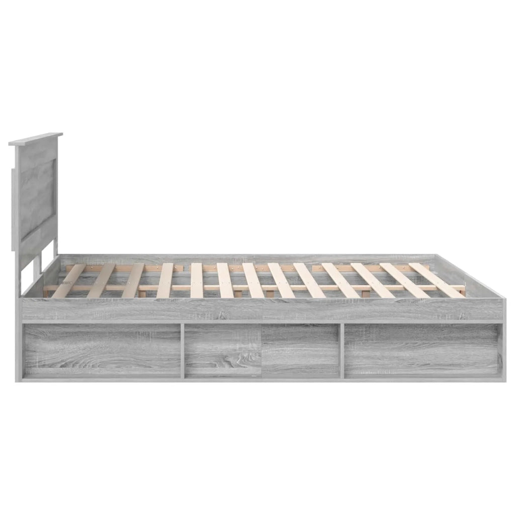 Struttura del letto Grigio Sonoma 200 x 200 cm Pino massello