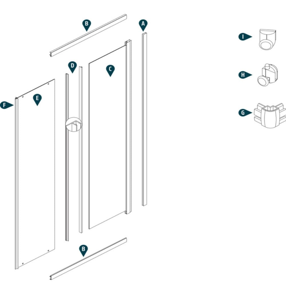 Box cabina doccia angolare con due ante scorrevoli in cristallo temprato trasparente *** misure 66.5-69.5x96.5-99.5xh...