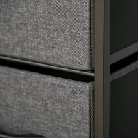 Mobile Cassettiera Multiuso con 4 Cassetti Pieghevoli in Tessuto, Arredamento Soggiorno e Camera, 58x29x103cm, Grigio Scuro