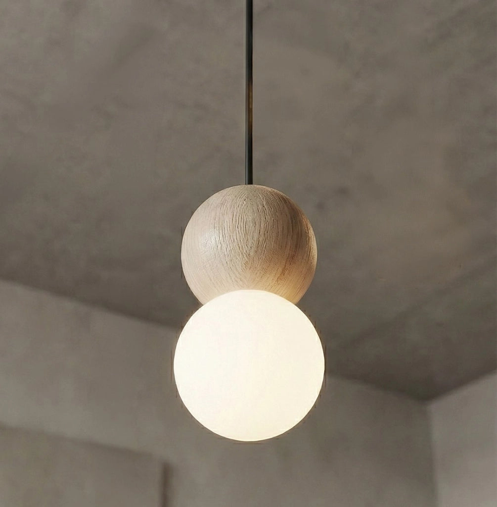 Lampada a sospensione LOOP Emibig 1xG9 legno vetro