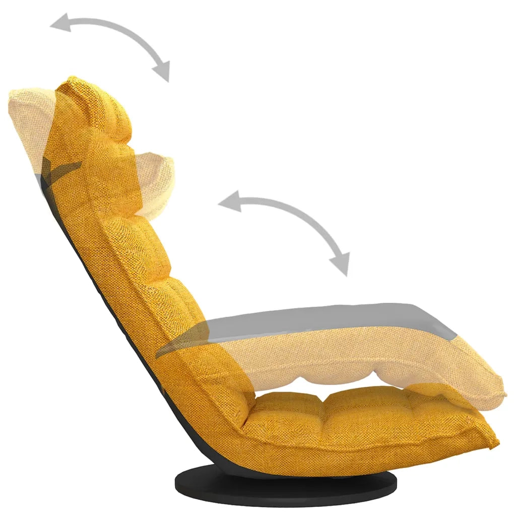 Sedia da Pavimento Girevole Giallo Senape in Tessuto 336581