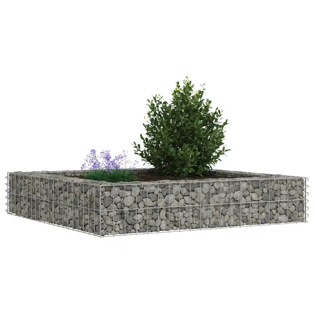 Gabbione Letto Rialzato in Acciaio Zincato 100x100x20 cm 151311