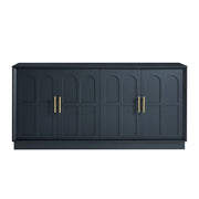 Credenza con ripiani regolabili; per soggiorno e cucina; in MDF; 169×40×80 cm; nero