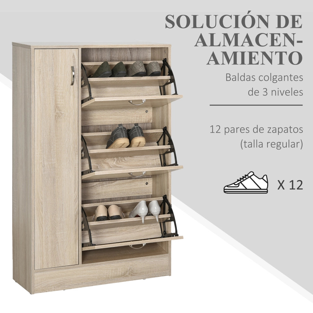 Armadio per scarpe 2 in 1 con appendiabiti ¨C zephmum ¨C 79x26x120 cm in legno