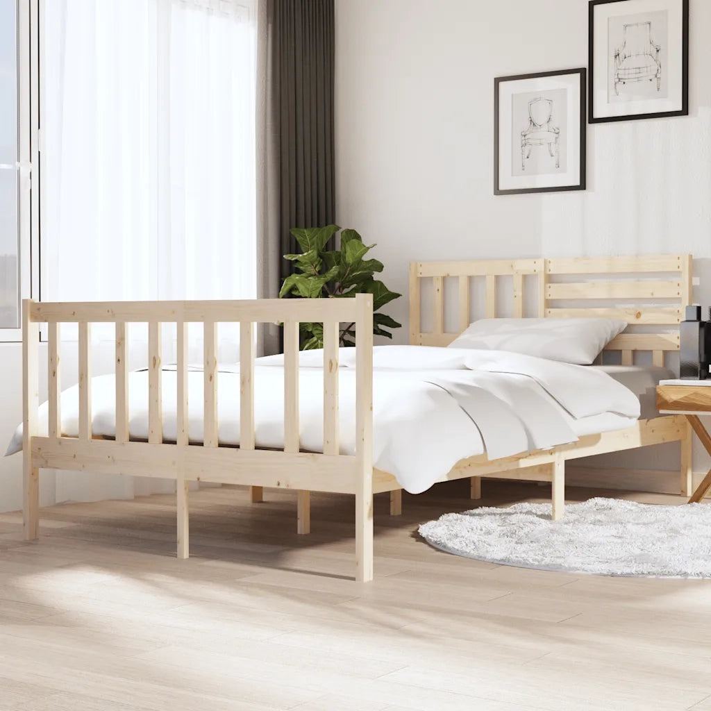 Giroletto-Struttura Letto in Legno Massello 140x190 cm 241999