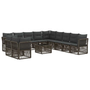 Set Divano da Giardino 12 pcs Grigio polyrattan