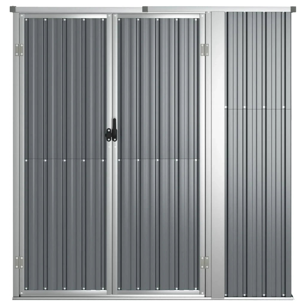 Casetta da giardino cabina ripostiglio casetta da esterno robusta casetta per attrezzi 161 x 89 x 161 cm acciaio zincato grigio 02_0022415