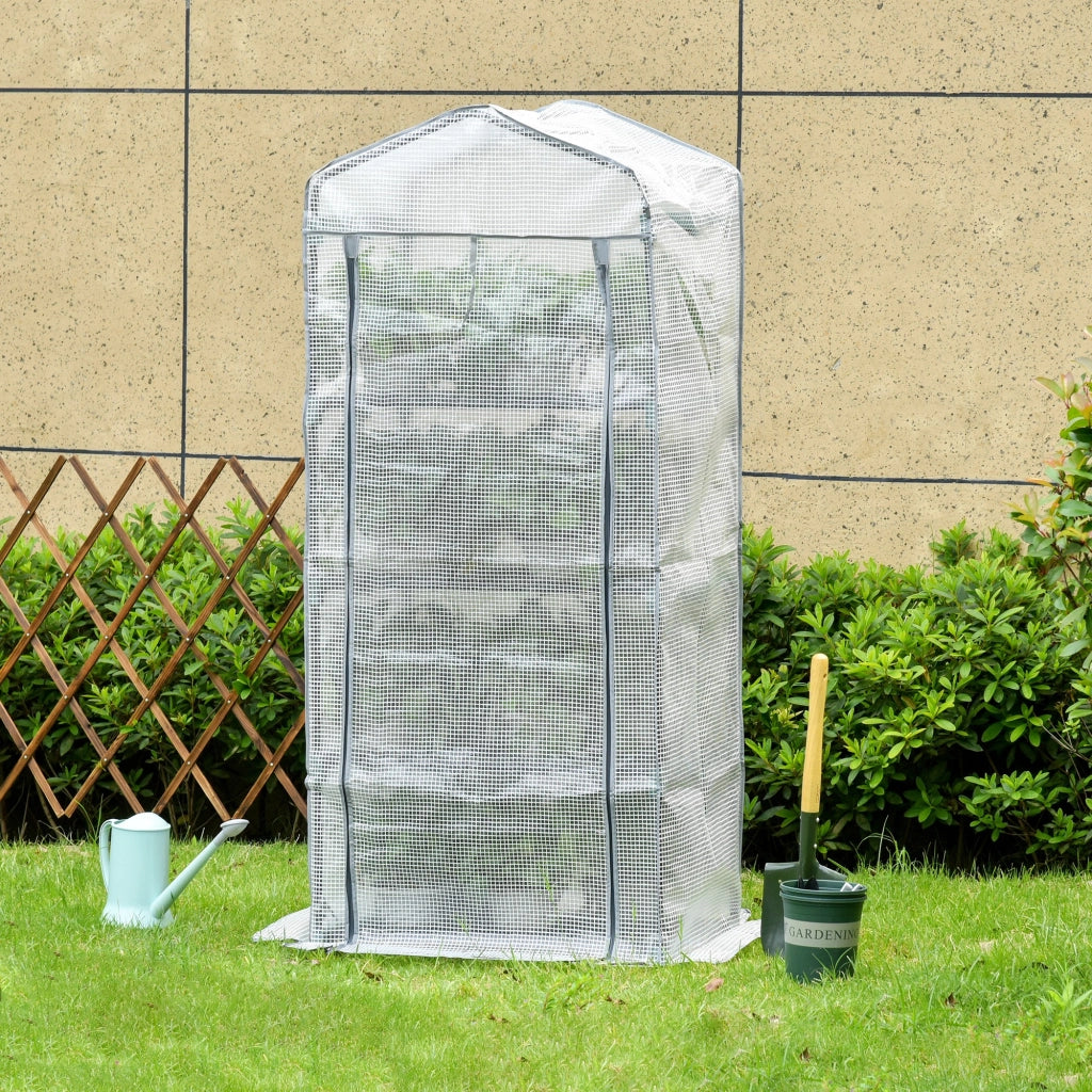 Serra da giardino ¨C zephmum ¨C 4 ripiani, 70x50x160 cm, bianco