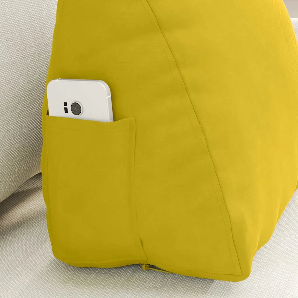 Cuscino per Schiena | Cuscino dorsale Giallo 45 x 20 x 35 cm Tessuto in Cords