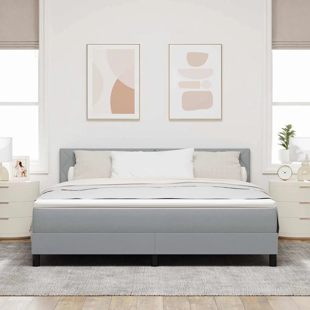 Letto a molle con materasso Grigio chiaro 180 x 200 cm Tessuto 3342303