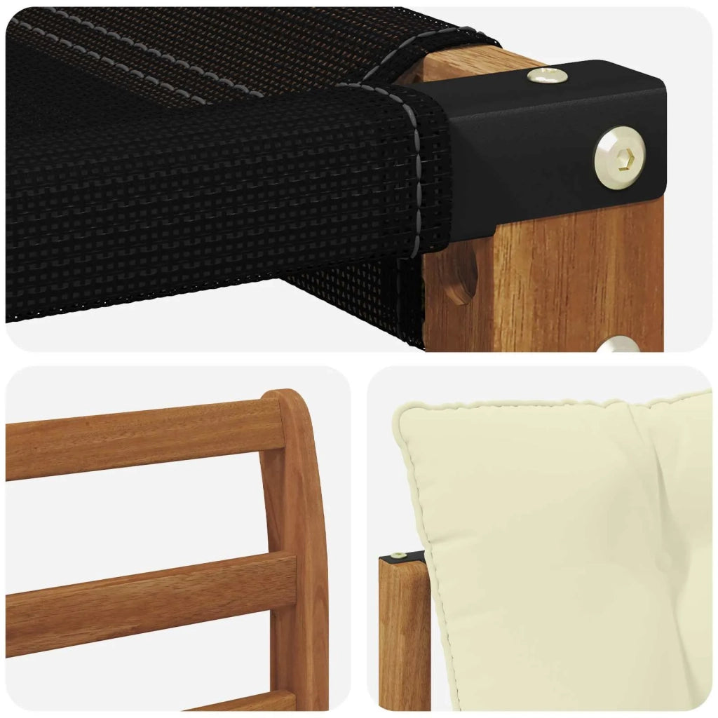 Set di divani da esterno-Sofa da giardino Legno di Acacia Massello e Textilene 298714