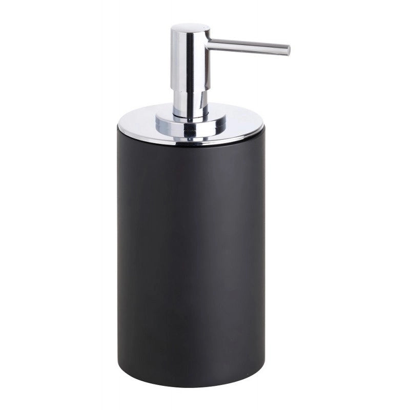 Dispenser Sapone Liquido Rotondo GAMMA in Ottone Cromo Opaco Nero / 250 ml