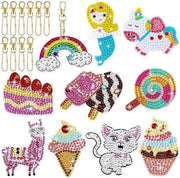 Set di regali per bambini dai 7 ai 12 anni - Kit di pittura con diamanti 5D - Immagini per bambini - Accessorio per chiave - Regalo per bambini